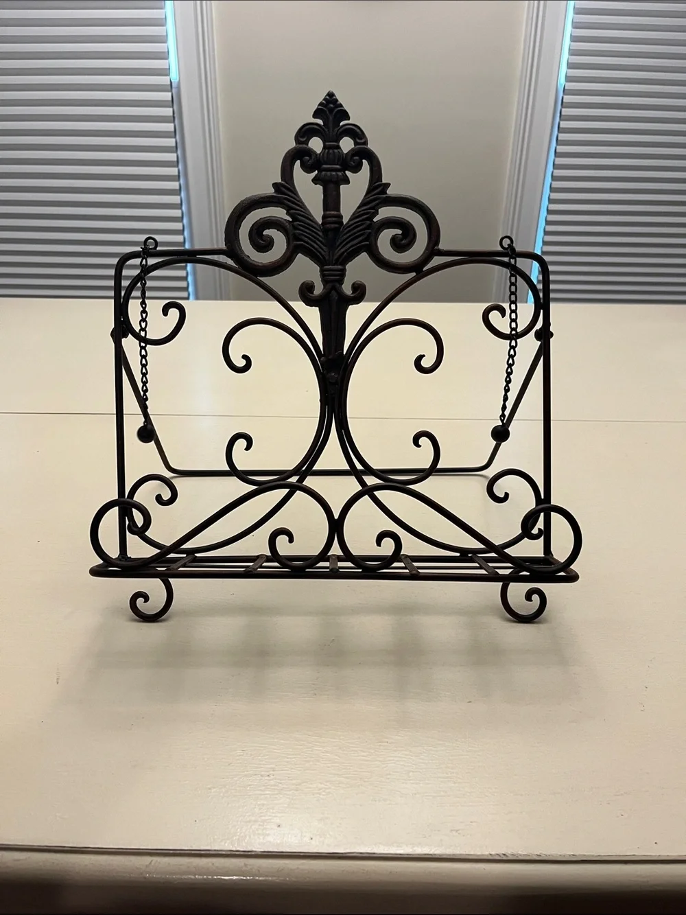 Decorative Iron Wall Art Cookbook or Tablet Stand - Dark Brown